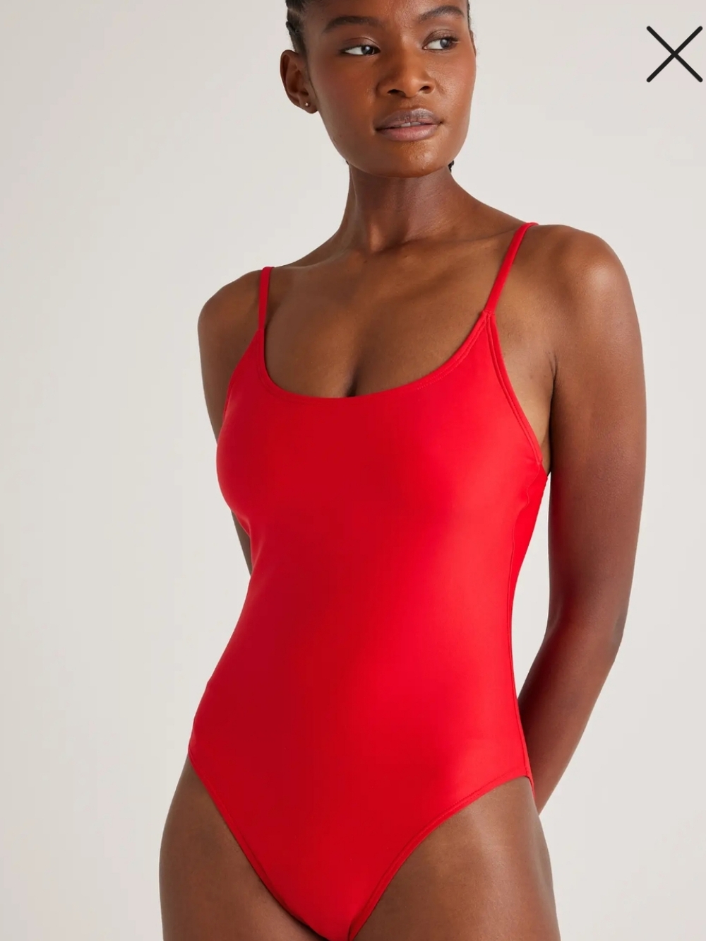 Quince Cherry Scoop Neck One-Piece Size Small